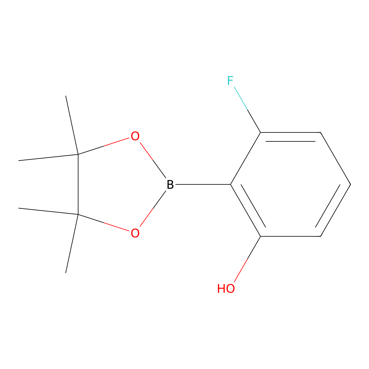 2-Fluoro-6-hydroxybenzeneboronic acid pinacol ester molecular structure, CAS 1534369-41-9