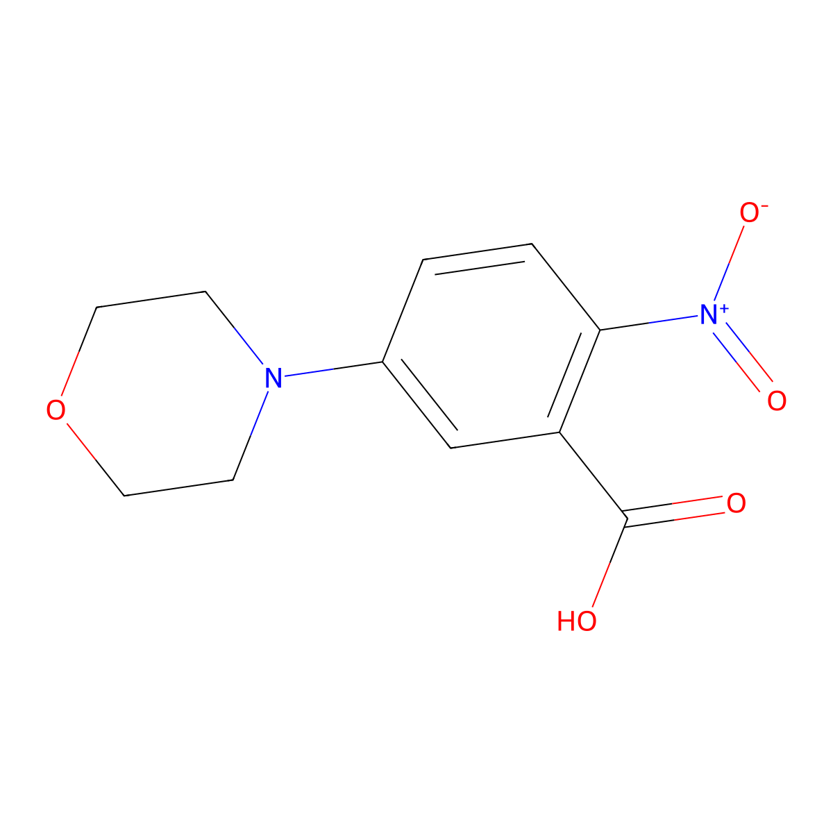 5-(Morpholin-4-yl)-2-nitrobenzoic acid molecular structure, CAS 153437-51-5