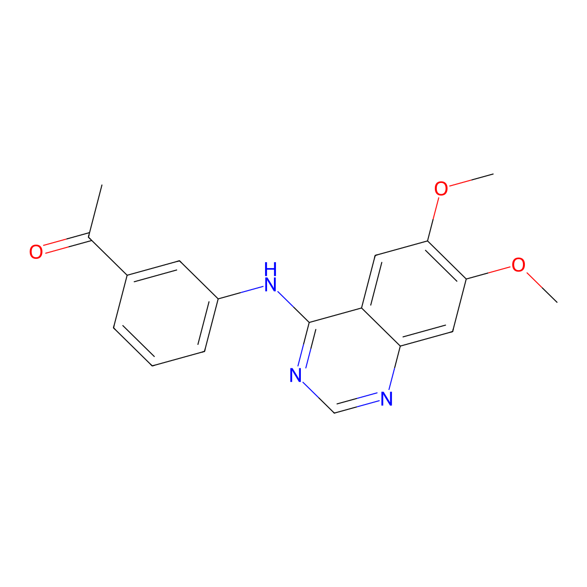 1-[3-[(6,7-Dimethoxy-4-quinazolinyl)amino]phenyl]ethanone molecular structure, CAS 153437-66-2