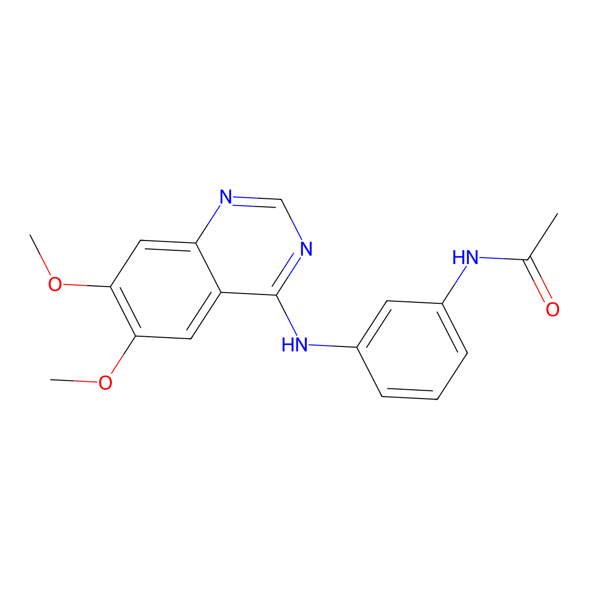 4-(3-Acetamidoanilino)-6,7-dimethoxyquinazoline molecular structure, CAS 153437-74-2