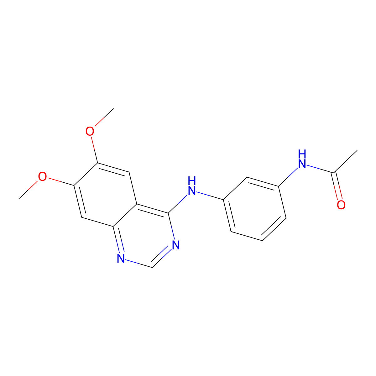 4-(3-Acetamidoanilino)-6,7-dimethoxyquinazoline molecular structure, CAS 153437-74-2