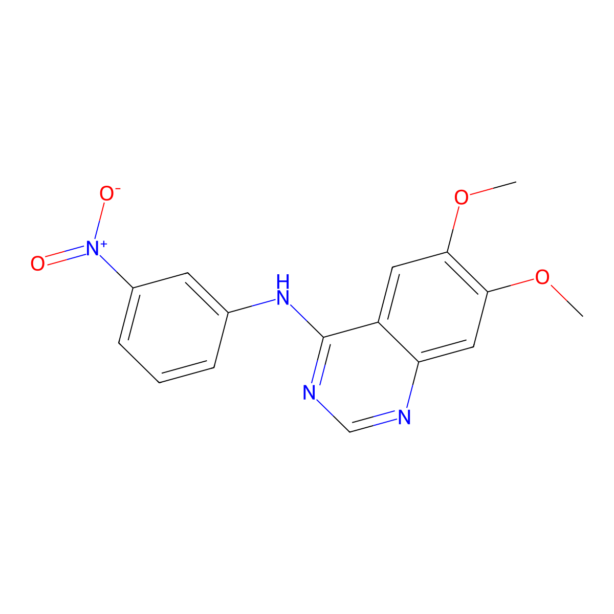 6,7-dimethoxy-N-(3-nitrophenyl)quinazolin-4-amine molecular structure, CAS 153437-80-0