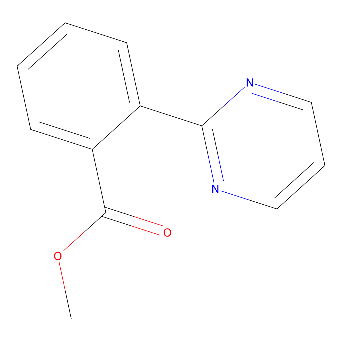 Methyl 2-(2-pyrimidinyl)benzoate molecular structure, CAS 1534385-65-3
