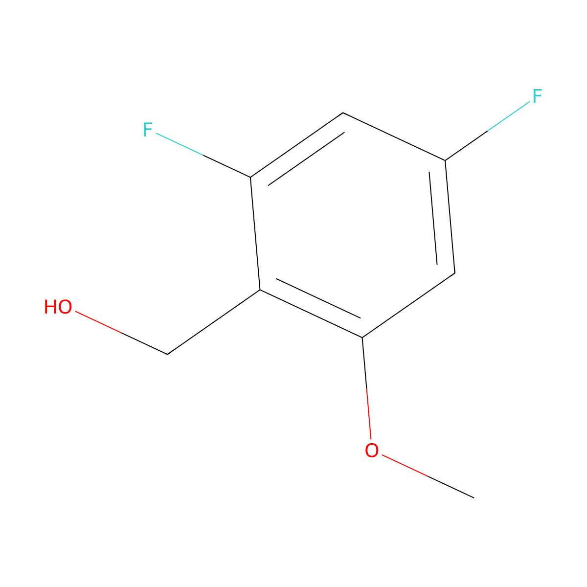(2,4-Difluoro-6-methoxyphenyl)methanol molecular structure, CAS 1534389-84-8