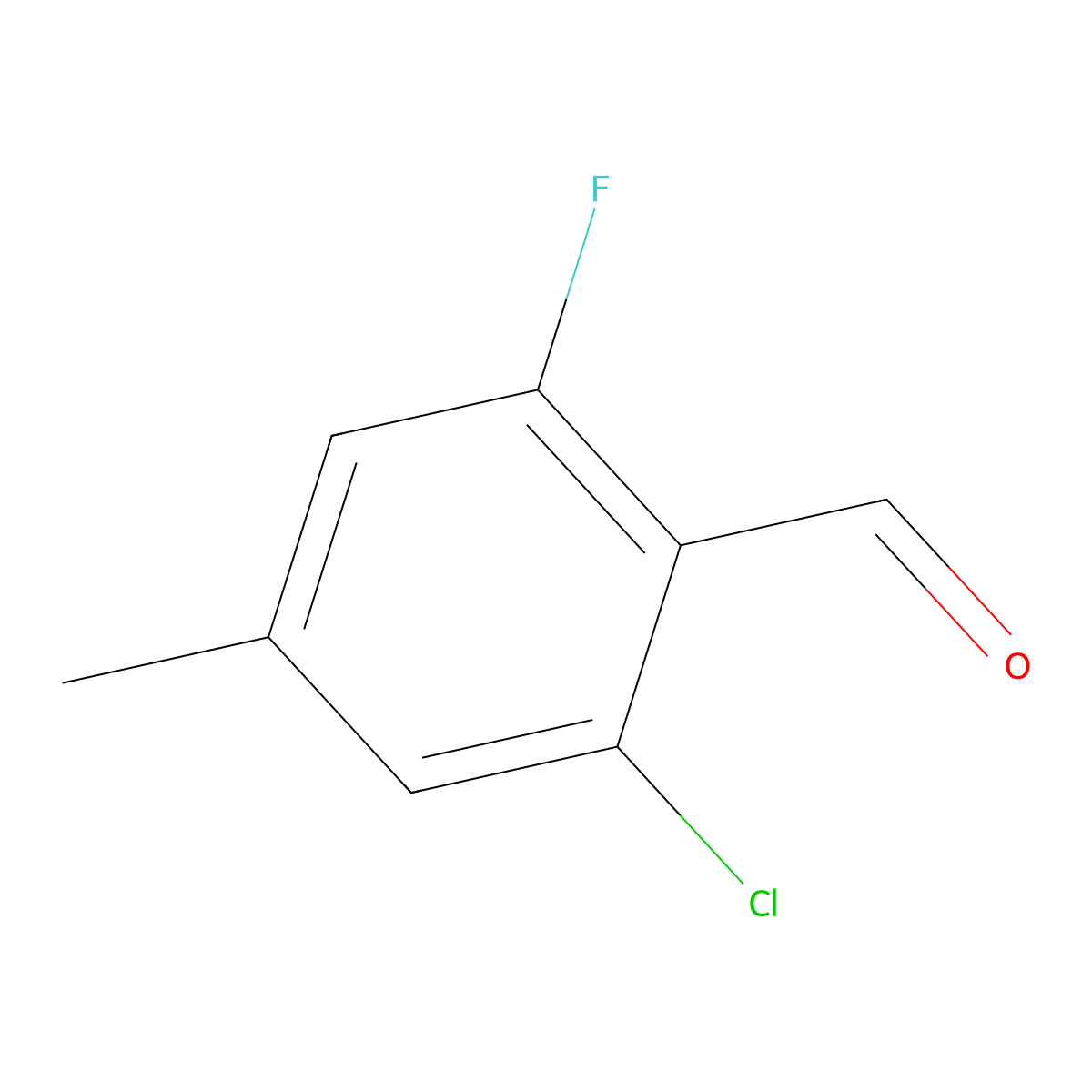 2-Chloro-6-fluoro-4-methylbenzaldehyde molecular structure, CAS 1534389-88-2