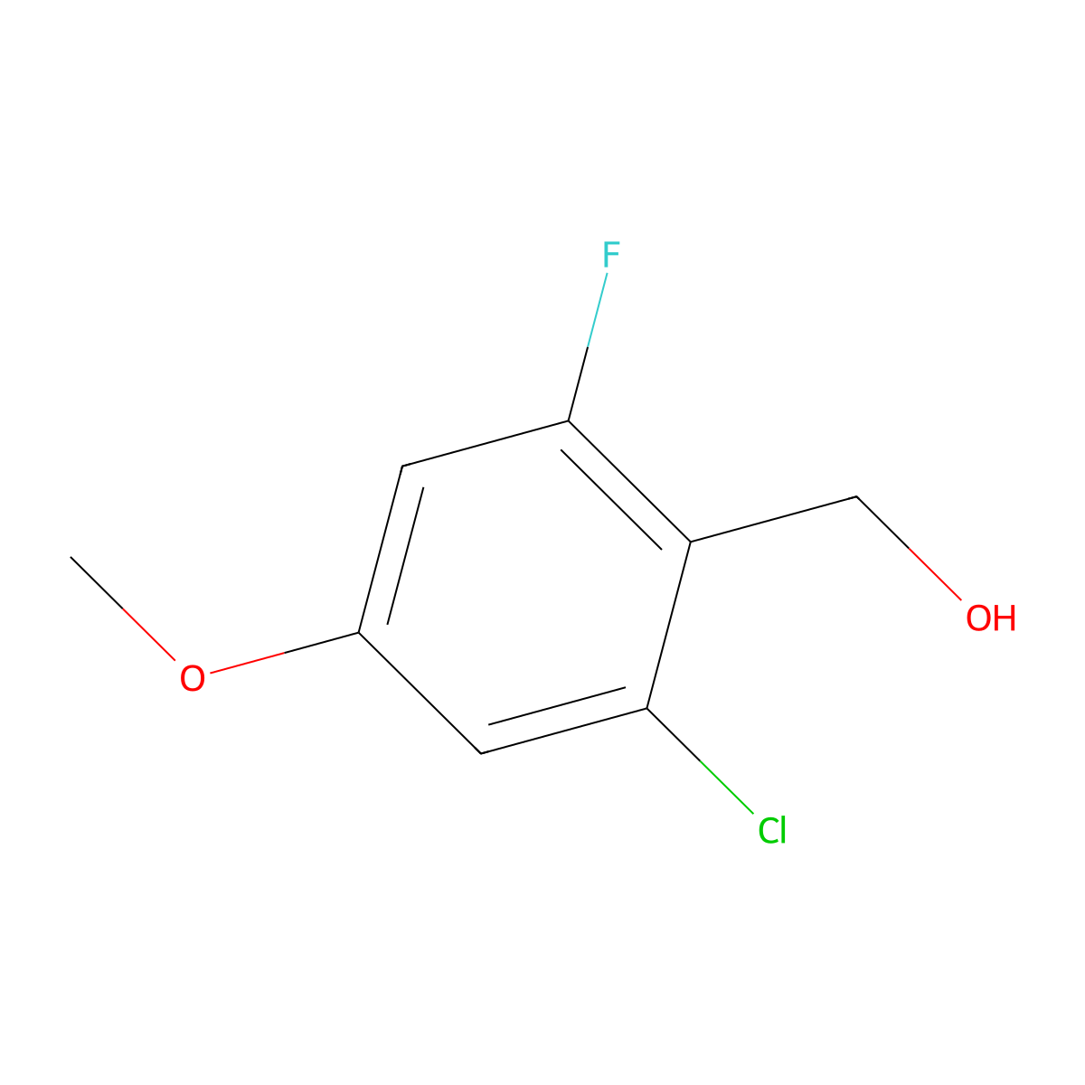 (2-Chloro-6-fluoro-4-methoxyphenyl)methanol molecular structure, CAS 1534389-89-3