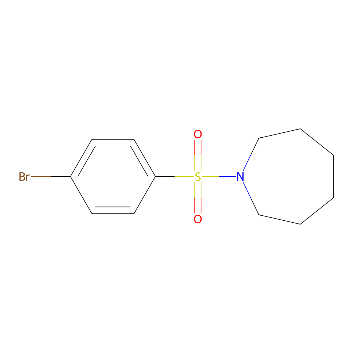 1-(4-Bromophenyl)sulfonylazepane molecular structure, CAS 153439-48-6