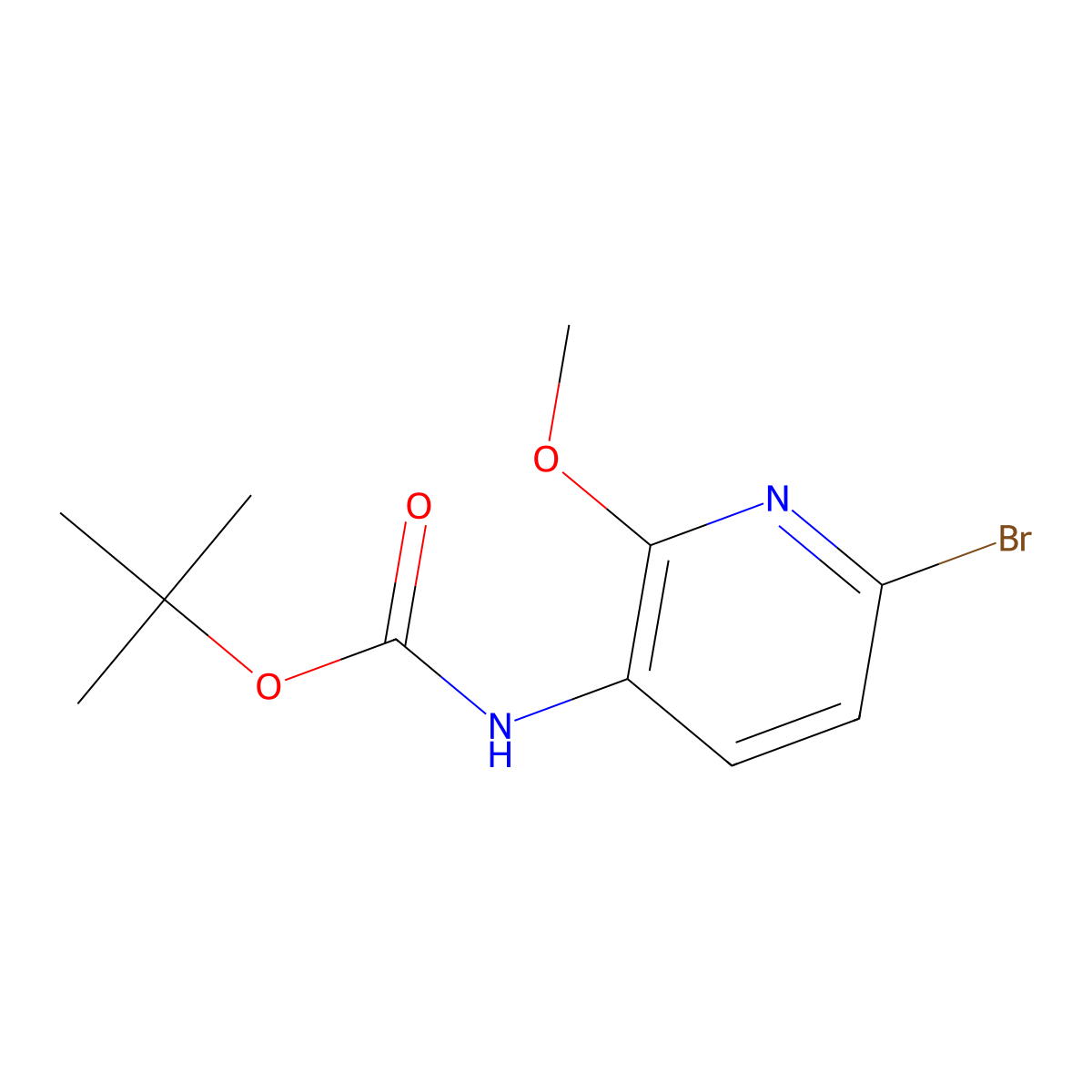 tert-butyl N-(6-bromo-2-methoxypyridin-3-yl)carbamate molecular structure, CAS 1534390-22-1