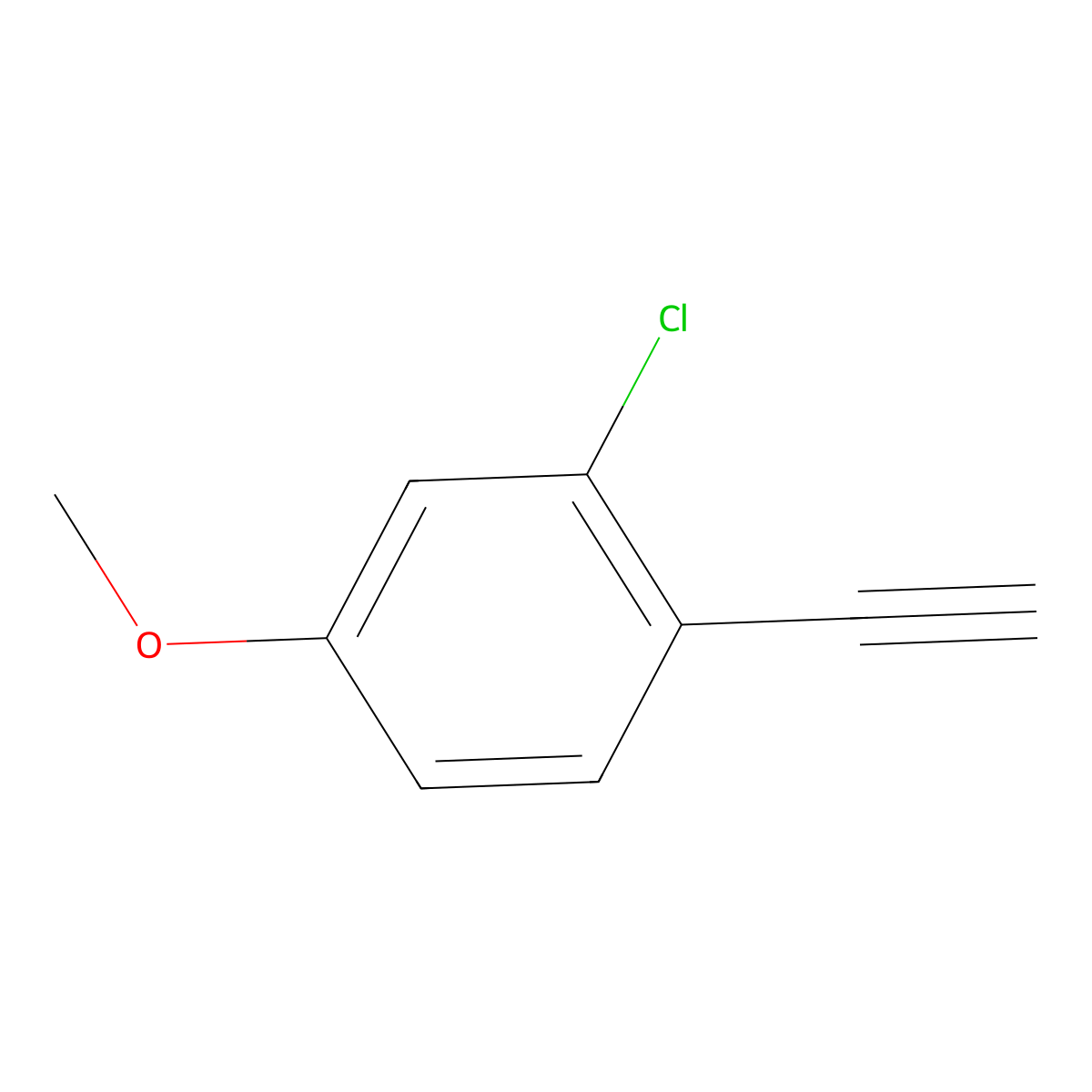 2-Chloro-1-ethynyl-4-methoxybenzene molecular structure, CAS 153440-68-7
