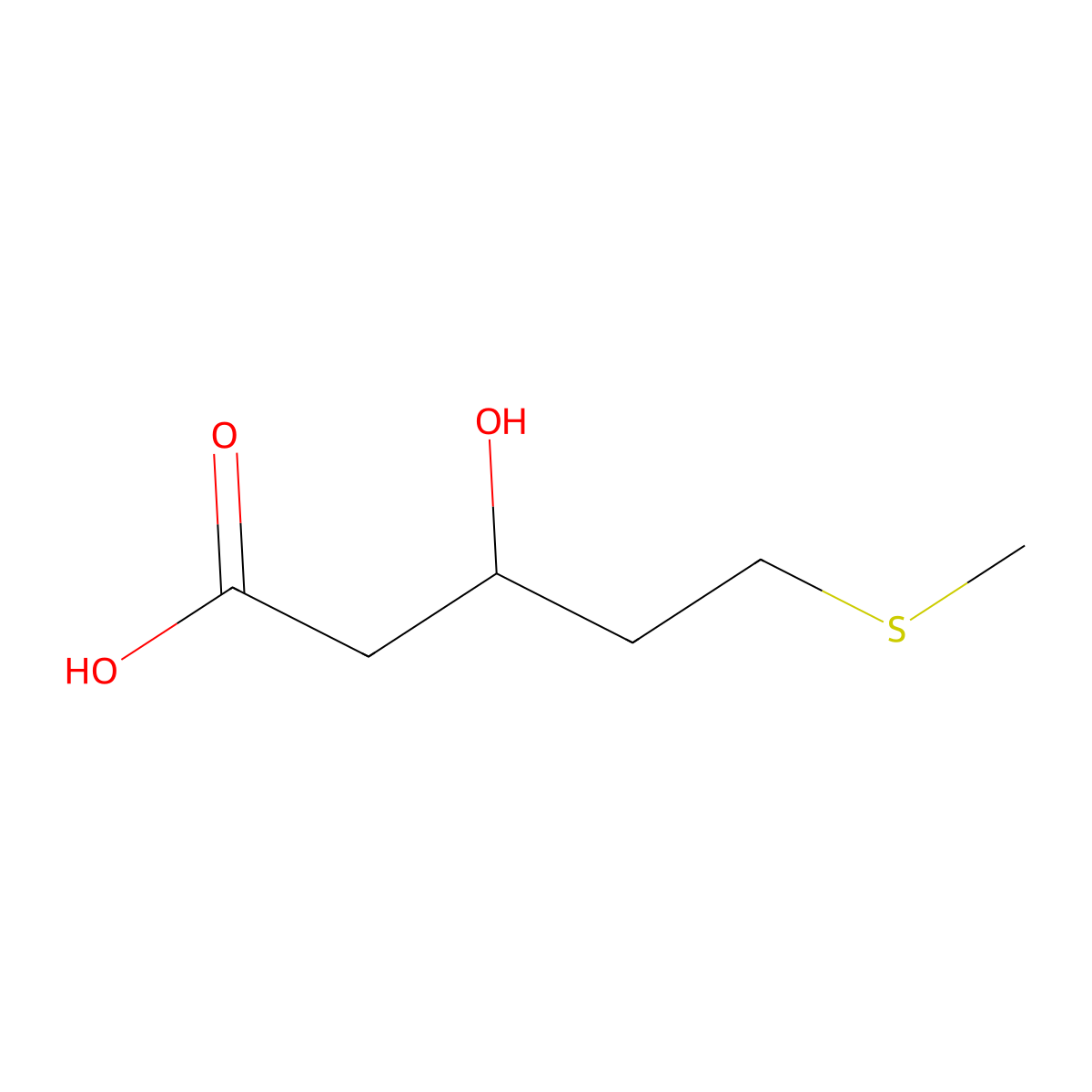 (3S)-3-hydroxy-5-(methylsulfanyl)pentanoic acid molecular structure, CAS 153443-17-5