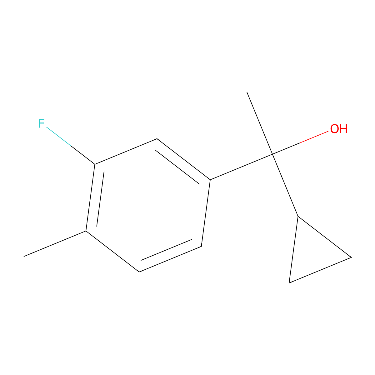 1-Cyclopropyl-1-(3-fluoro-4-methylphenyl)ethanol molecular structure, CAS 1534439-19-4