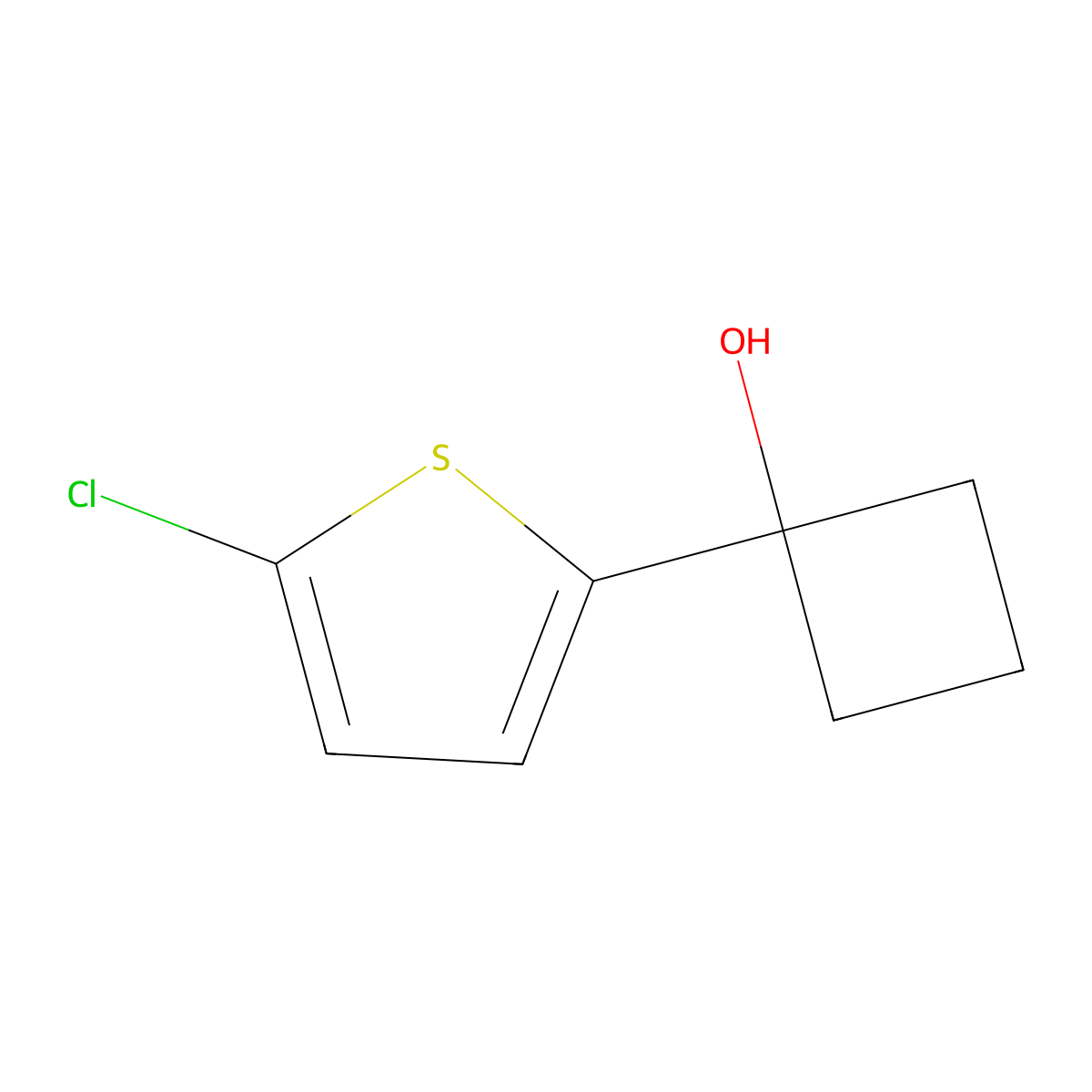 1-(5-Chlorothiophen-2-yl)cyclobutan-1-ol molecular structure, CAS 1534441-82-1