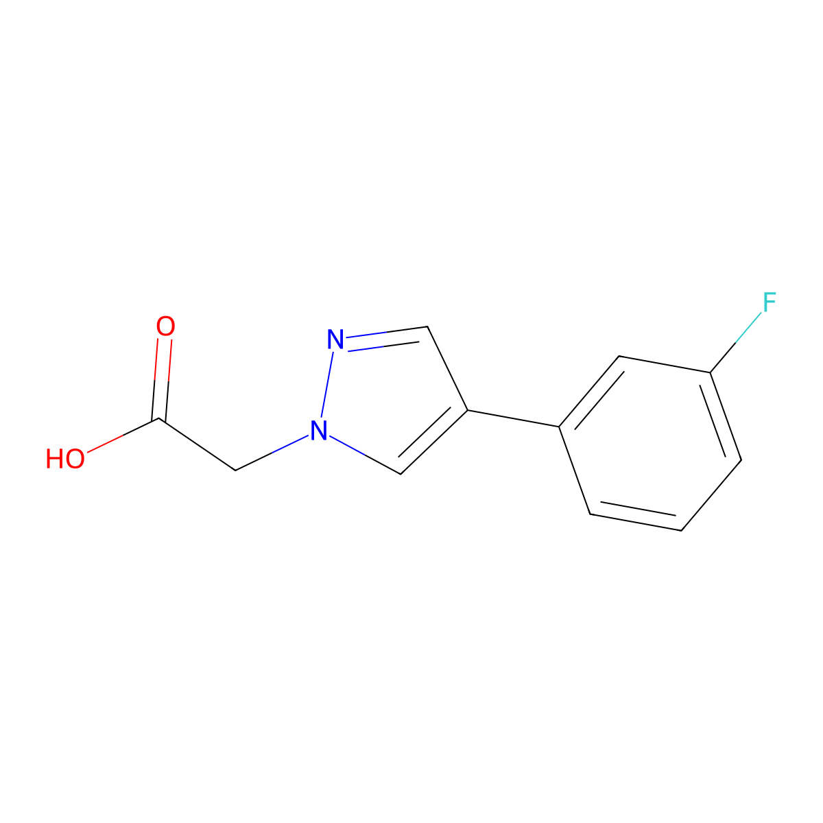 2-(4-(3-Fluorophenyl)-1H-pyrazol-1-yl)acetic acid molecular structure, CAS 1534446-97-3