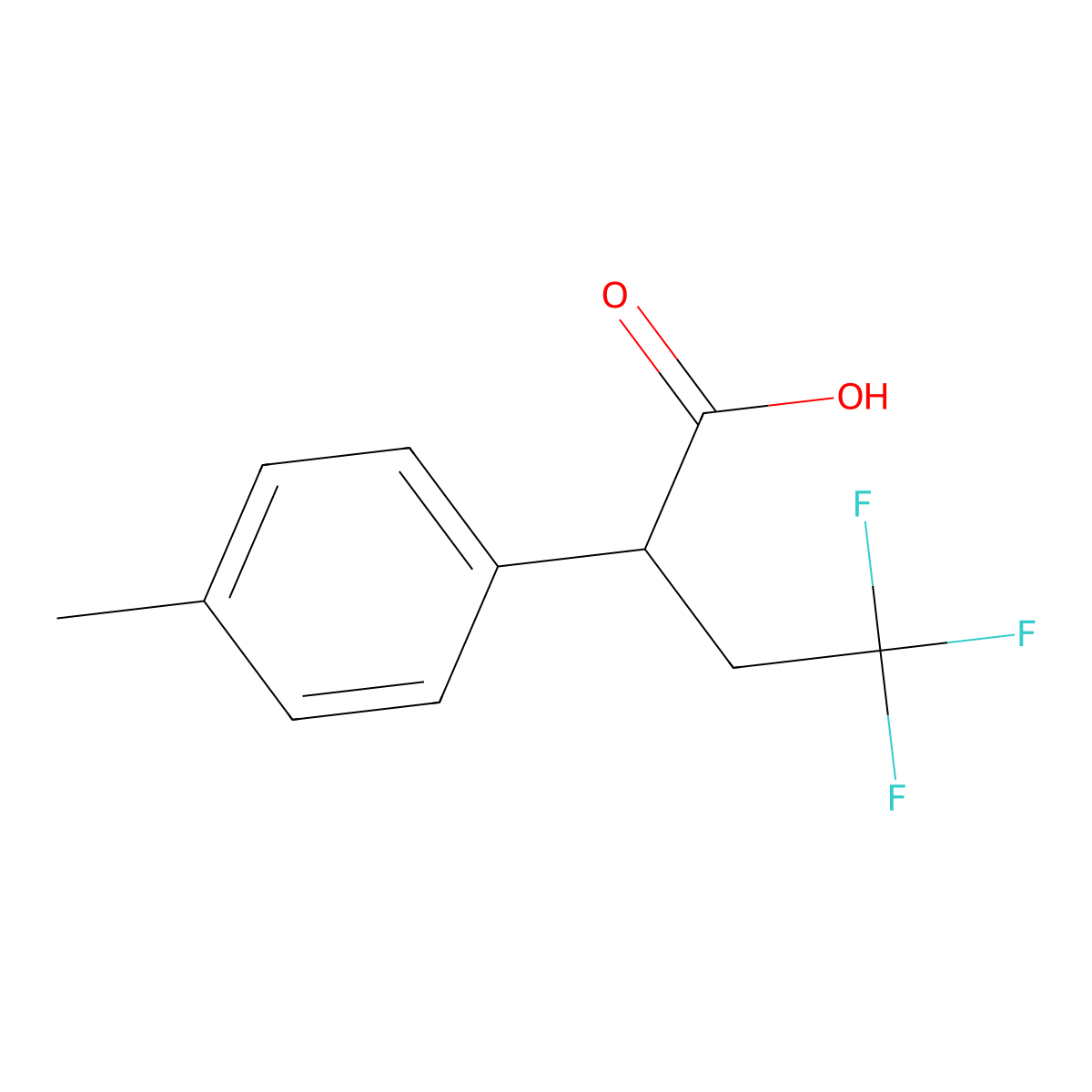 4,4,4-Trifluoro-2-(4-methylphenyl)butanoic acid molecular structure, CAS 1534449-56-3