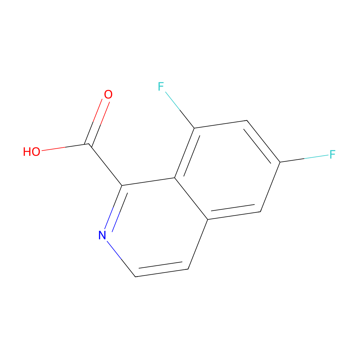 6,8-Difluoroisoquinoline-1-carboxylic acid molecular structure, CAS 1534458-54-2