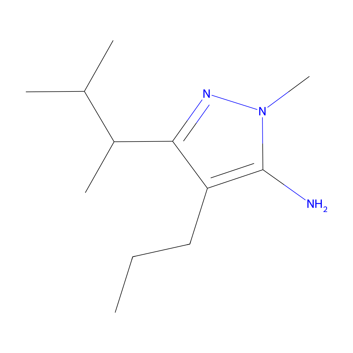 1-Methyl-3-(3-methylbutan-2-yl)-4-propyl-1h-pyrazol-5-amine molecular structure, CAS 1534465-50-3