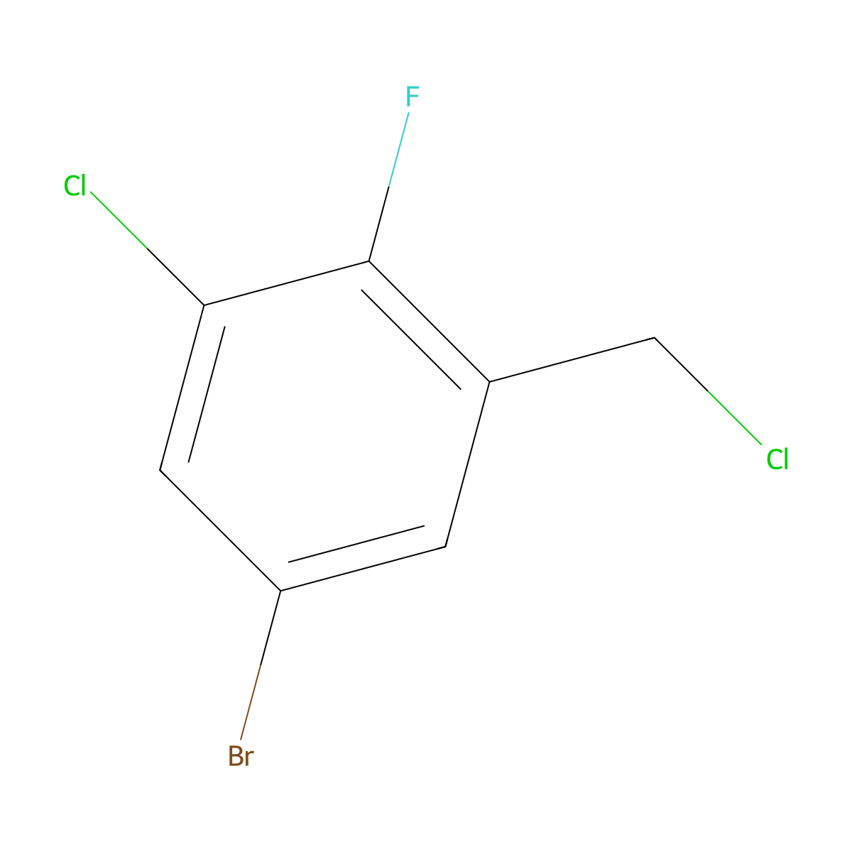 5-Bromo-1-chloro-3-(chloromethyl)-2-fluorobenzene molecular structure, CAS 1534467-43-0