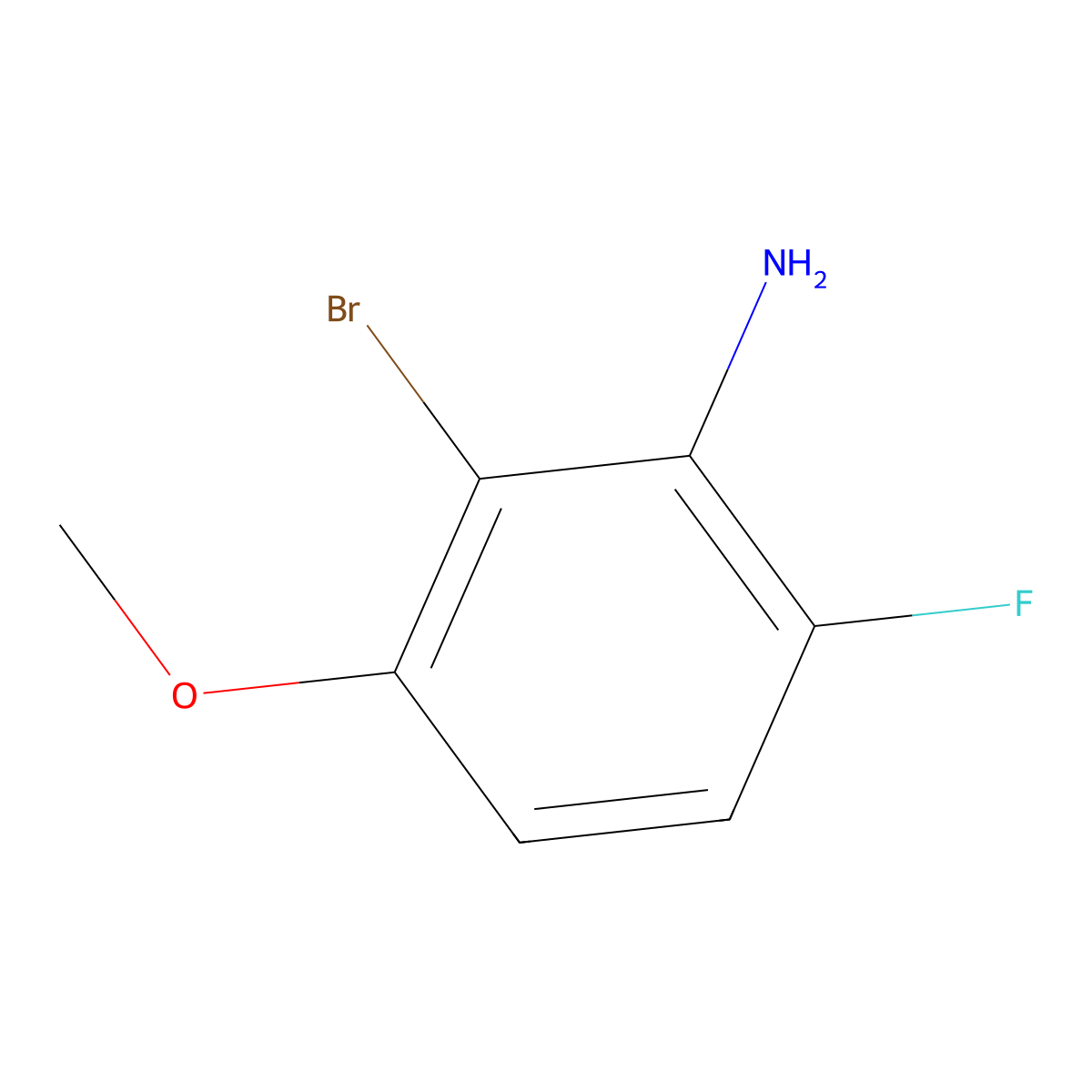 2-Bromo-6-fluoro-3-methoxy-phenylamine molecular structure, CAS 1534470-48-8