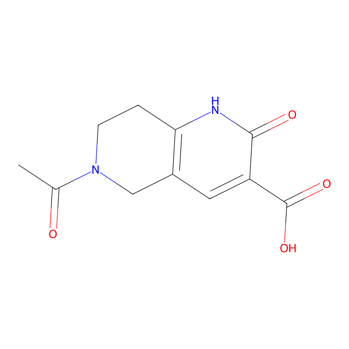 6-Acetyl-2-oxo-1,2,5,6,7,8-hexahydro-1,6-naphthyridine-3-carboxylic acid molecular structure, CAS 1534483-56-1