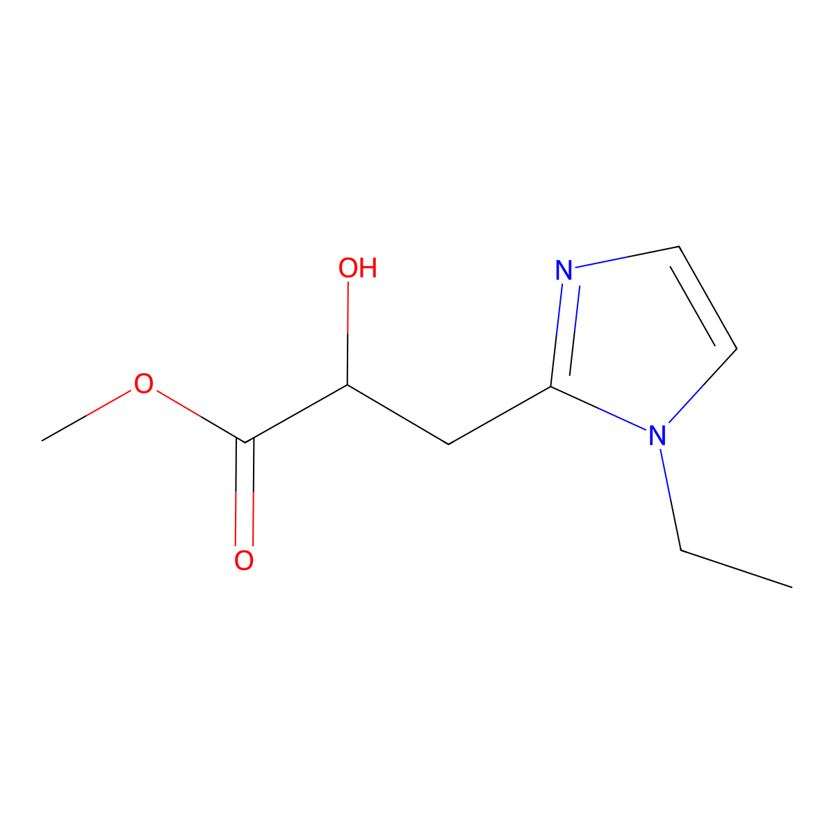 Methyl 3-(1-ethyl-1h-imidazol-2-yl)-2-hydroxypropanoate molecular structure, CAS 1534489-54-7