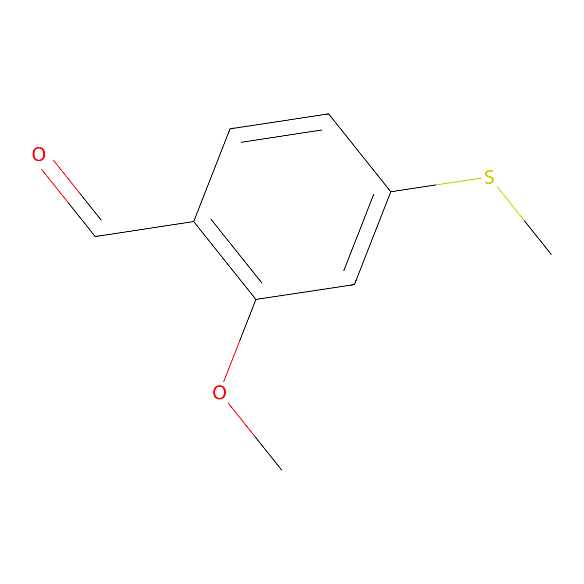 2-Methoxy-4-(methylsulfanyl)benzaldehyde molecular structure, CAS 15345-40-1