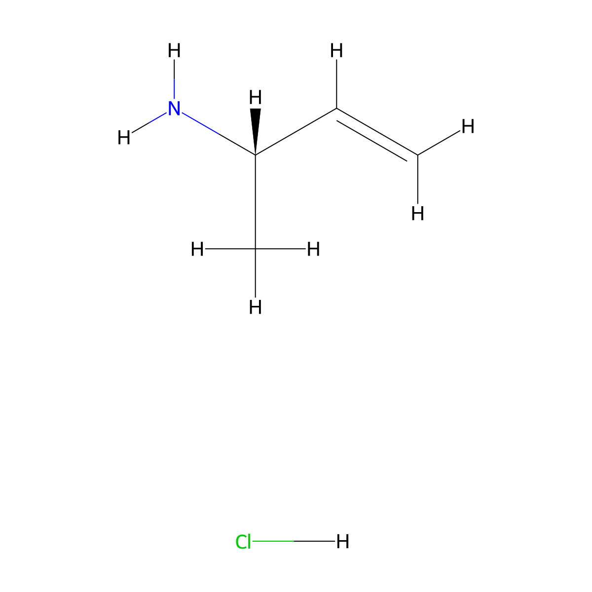 (S)-But-3-en-2-amine hydrochloride molecular structure, CAS 153451-37-7