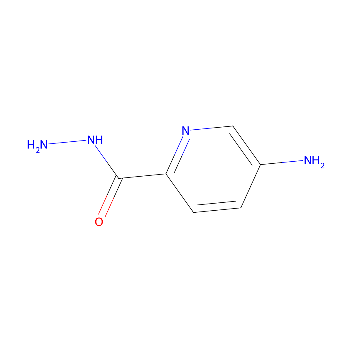 5-Aminopyridine-2-carbohydrazide molecular structure, CAS 1534516-01-2