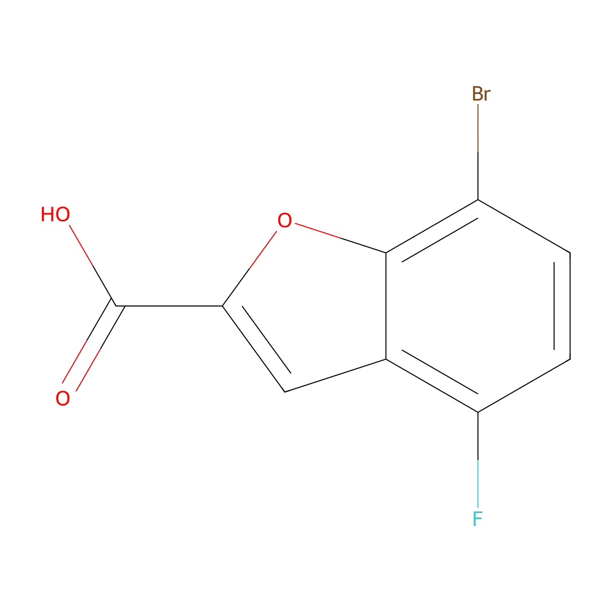 7-Bromo-4-fluorobenzofuran-2-carboxylic acid molecular structure, CAS 1534517-32-2