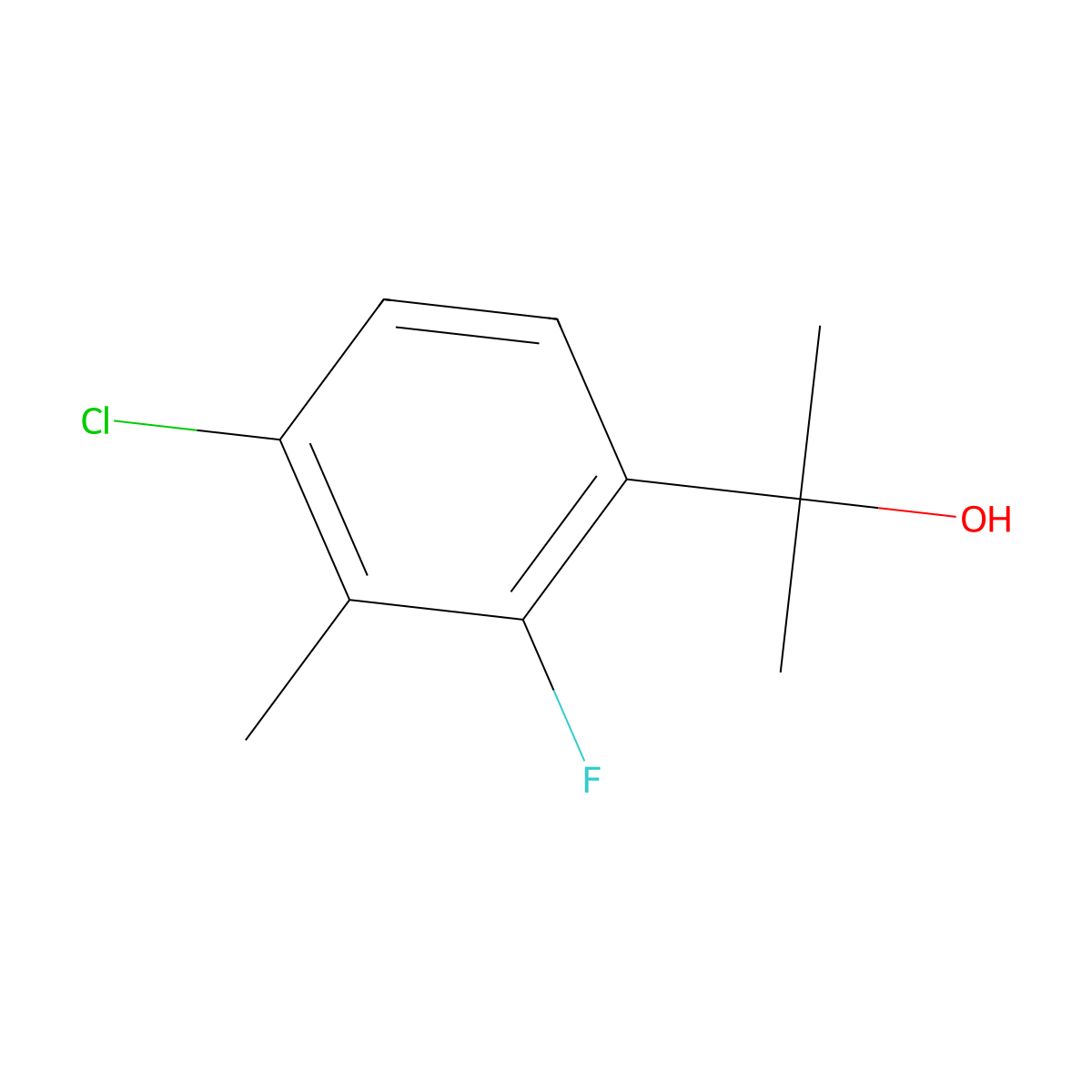 2-(4-Chloro-2-fluoro-3-methylphenyl)propan-2-ol molecular structure, CAS 1534518-23-4