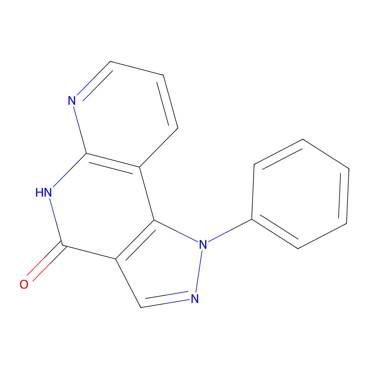 1-phenyl-2H-pyrazolo[4,3-c][1,8]naphthyridin-4-one molecular structure, CAS 153457-28-4
