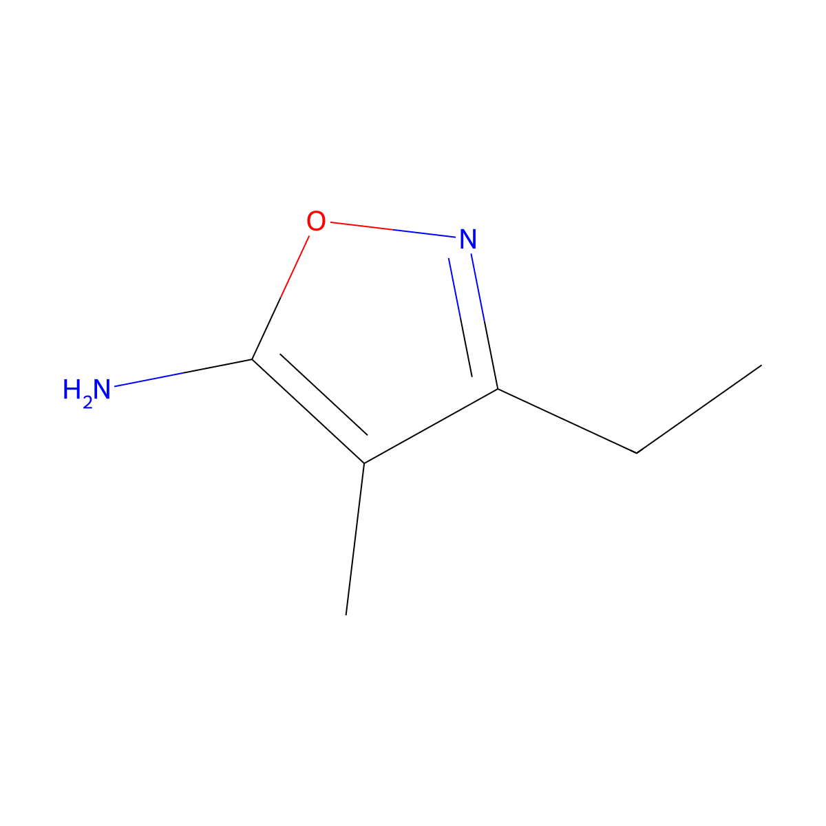 3-Ethyl-4-methylisoxazol-5-amine molecular structure, CAS 153458-34-5