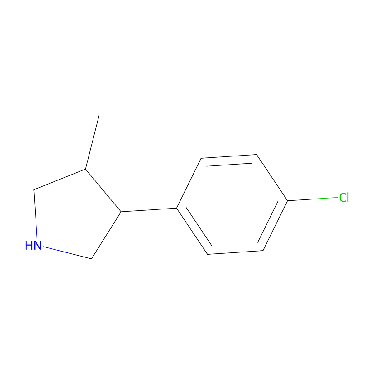 3-(4-Chlorophenyl)-4-methylpyrrolidine molecular structure, CAS 1534601-97-2