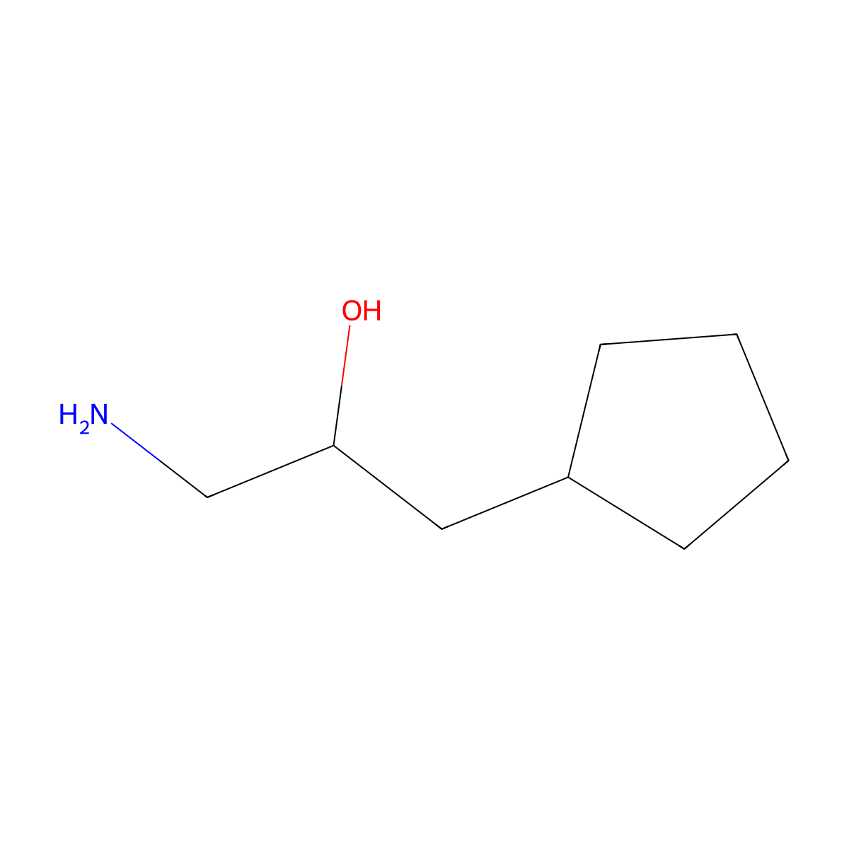 1-Amino-3-cyclopentylpropan-2-ol molecular structure, CAS 1534625-00-7