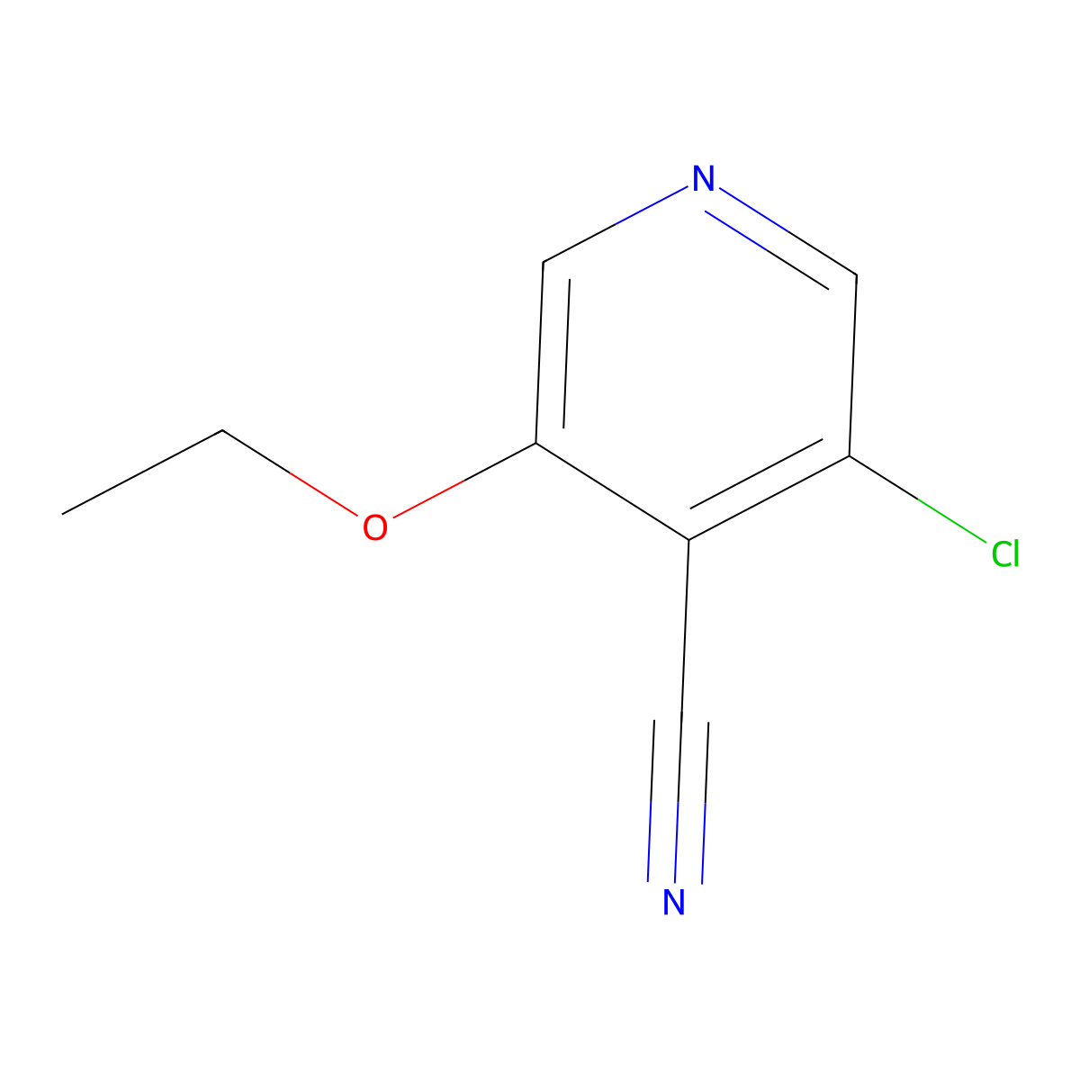 3-Chloro-5-ethoxypyridine-4-carbonitrile molecular structure, CAS 153463-57-1