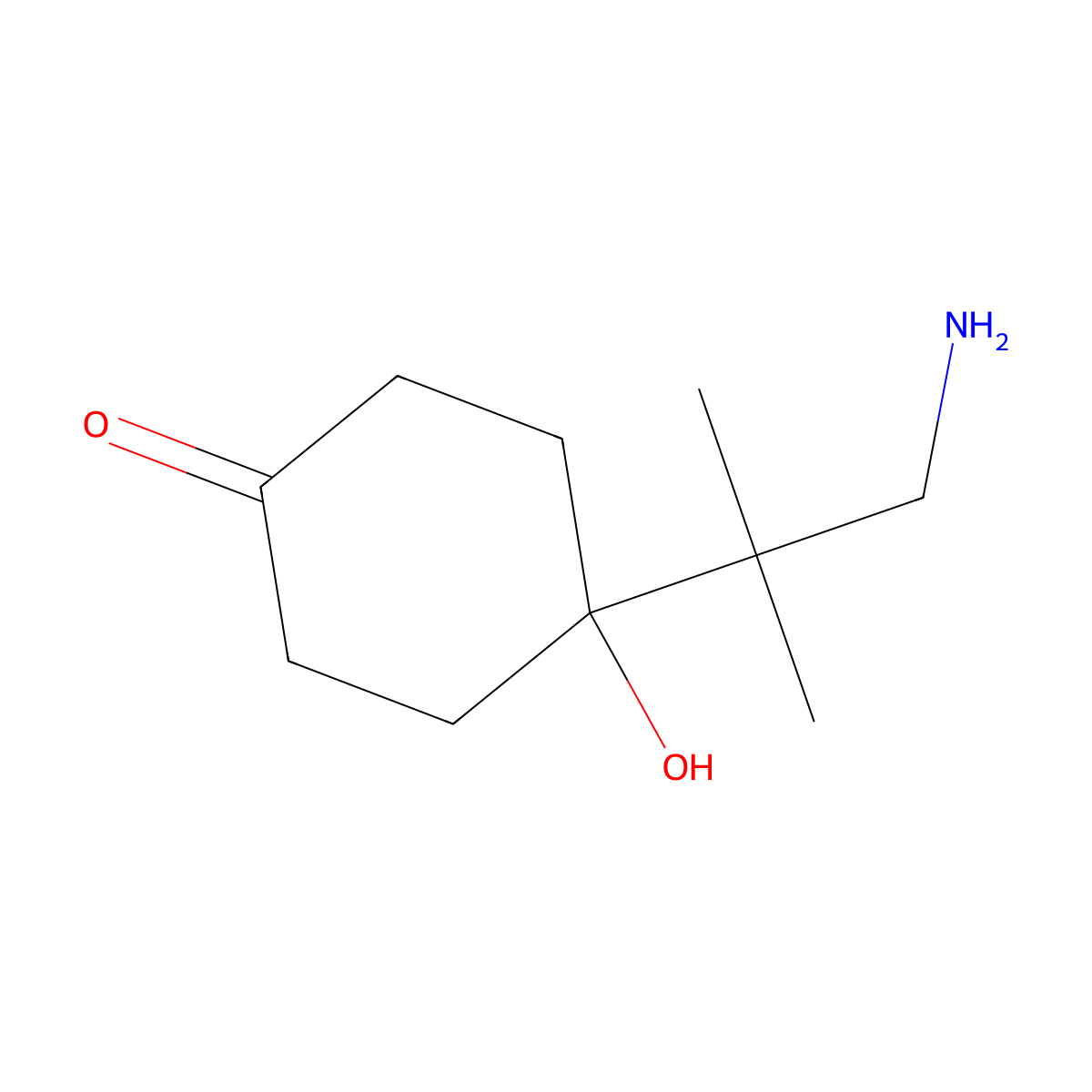 4-(1-Amino-2-methylpropan-2-YL)-4-hydroxycyclohexan-1-one molecular structure, CAS 1534641-49-0