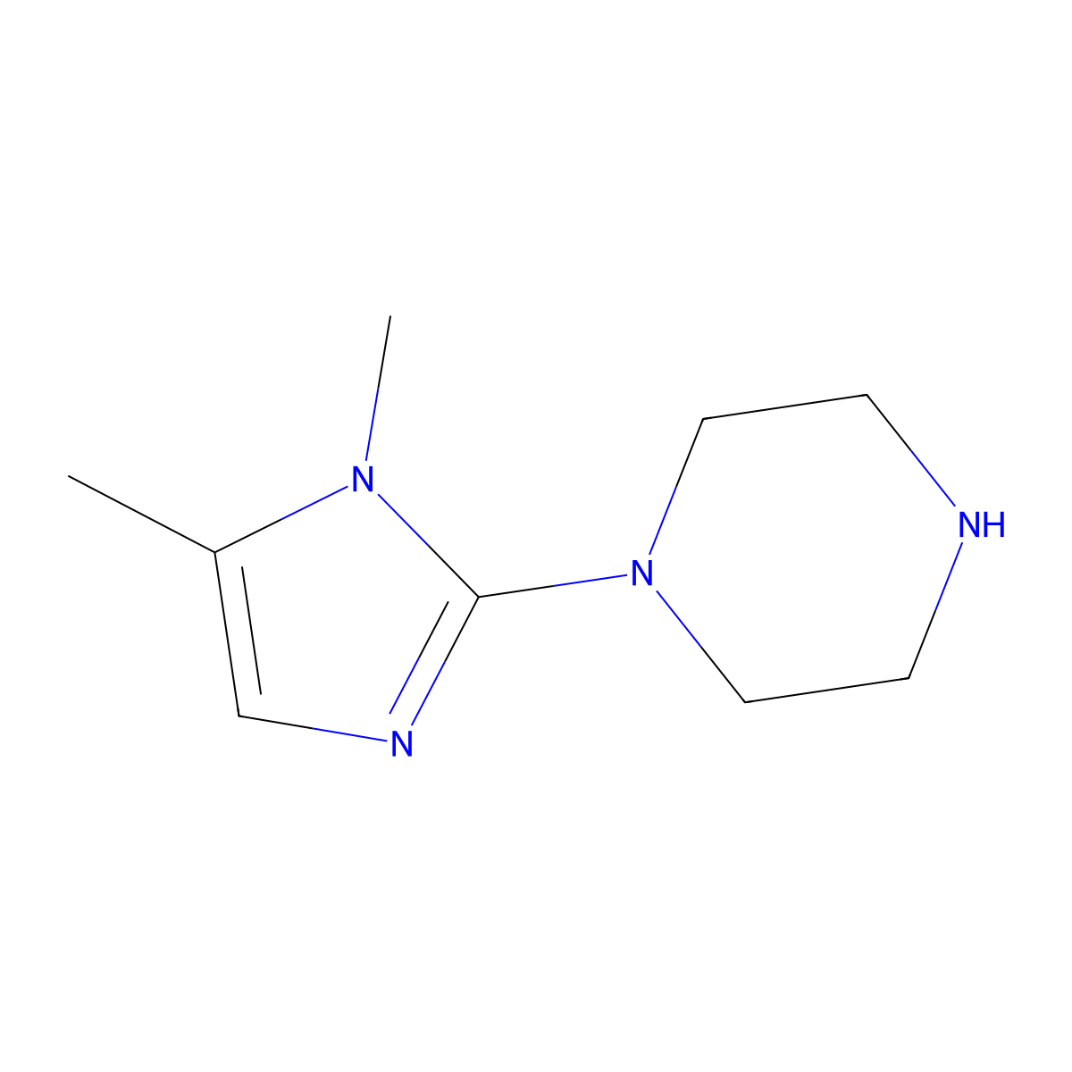 1-(1,5-Dimethyl-1H-imidazol-2-yl)piperazine molecular structure, CAS 1534648-35-5