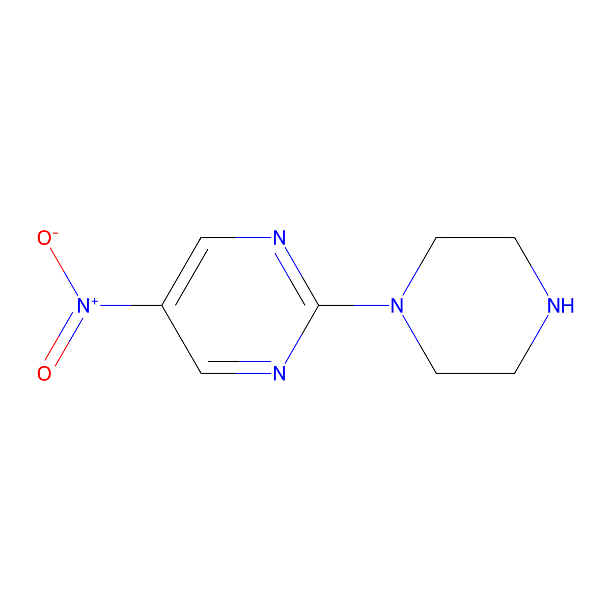 5-Nitro-2-(piperazin-1-YL)pyrimidine molecular structure, CAS 153466-03-6
