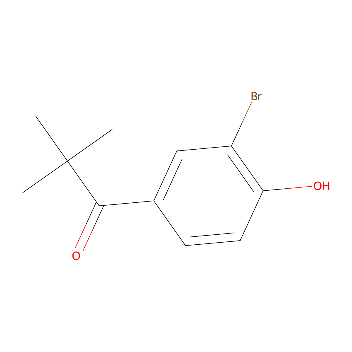 1-(3-Bromo-4-hydroxyphenyl)-2,2-dimethylpropan-1-one molecular structure, CAS 1534675-02-9