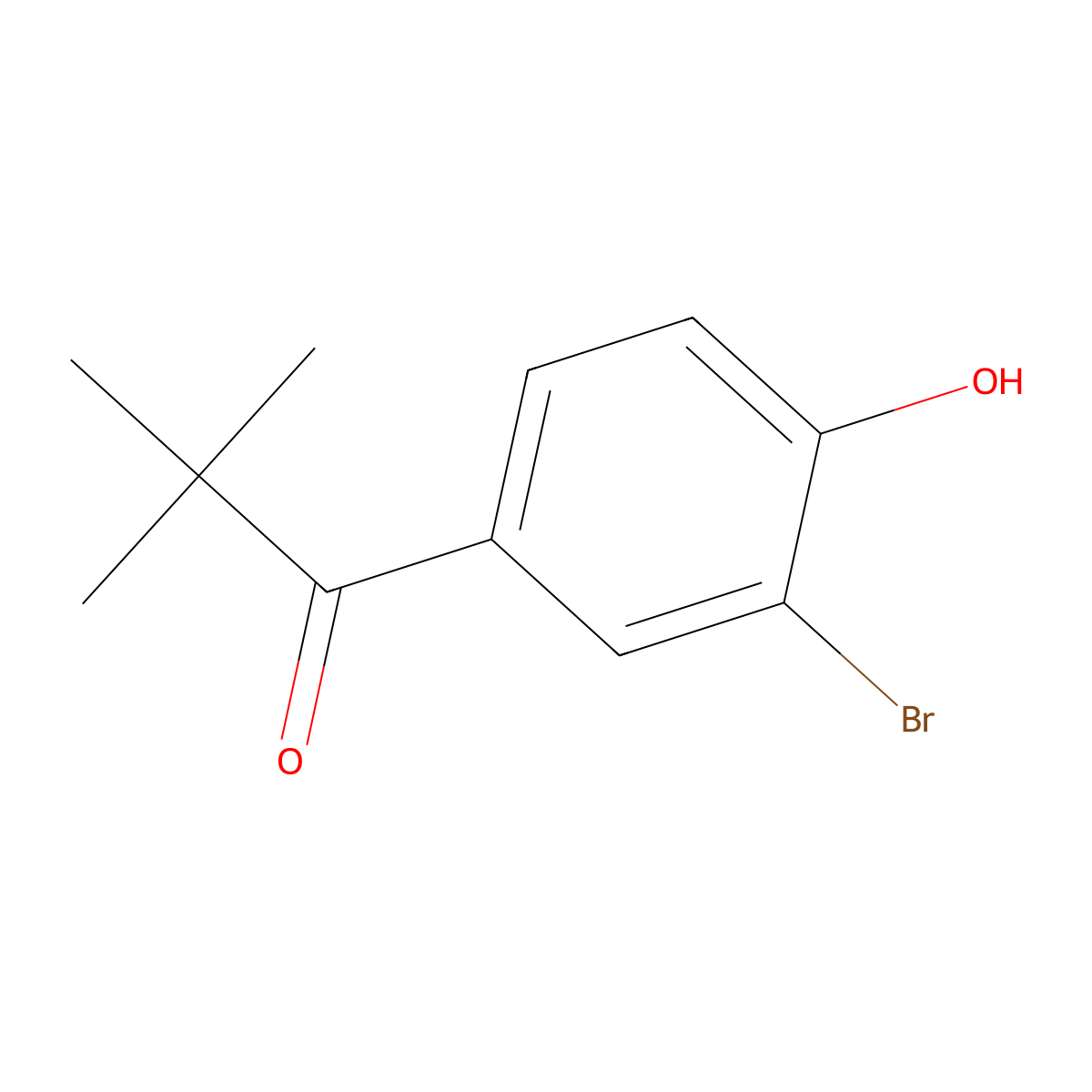 1-(3-Bromo-4-hydroxyphenyl)-2,2-dimethylpropan-1-one molecular structure, CAS 1534675-02-9