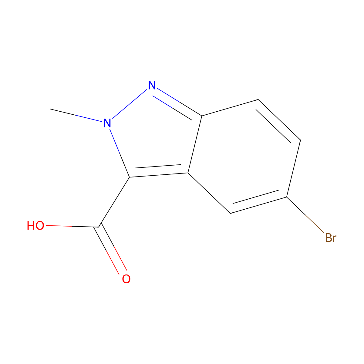 5-bromo-2-methyl-2H-indazole-3-carboxylic acid molecular structure, CAS 1534688-50-0