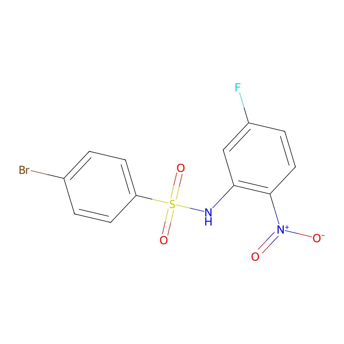 4-Bromo-N-(5-fluoro-2-nitrophenyl)benzenesulfonamide molecular structure, CAS 1534688-91-9