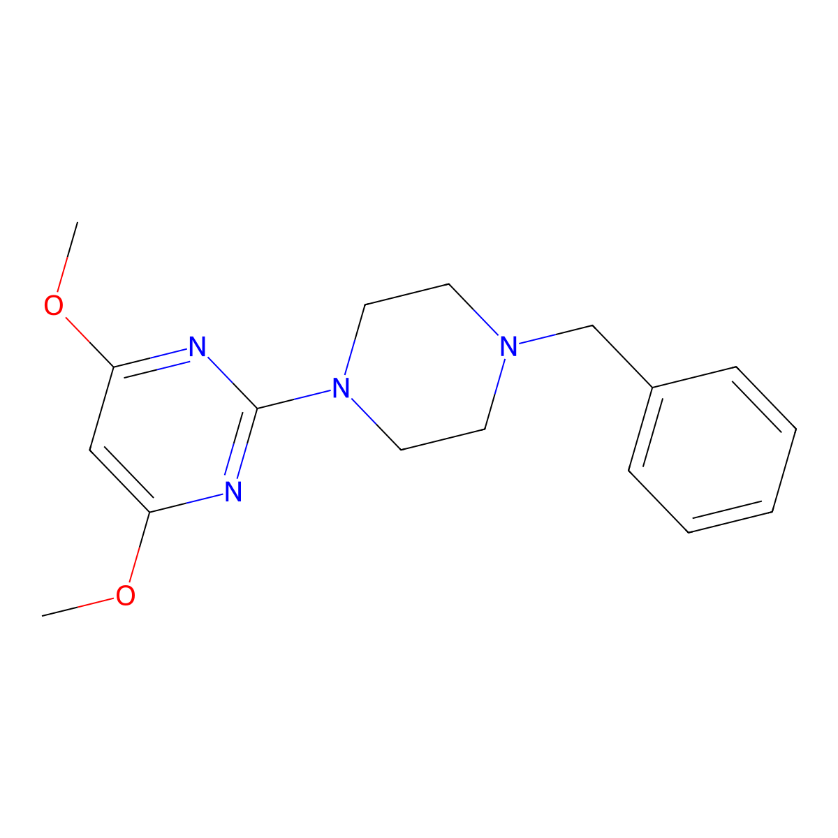 2-(4-Benzylpiperazin-1-yl)-4,6-dimethoxypyrimidine molecular structure, CAS 153469-02-4