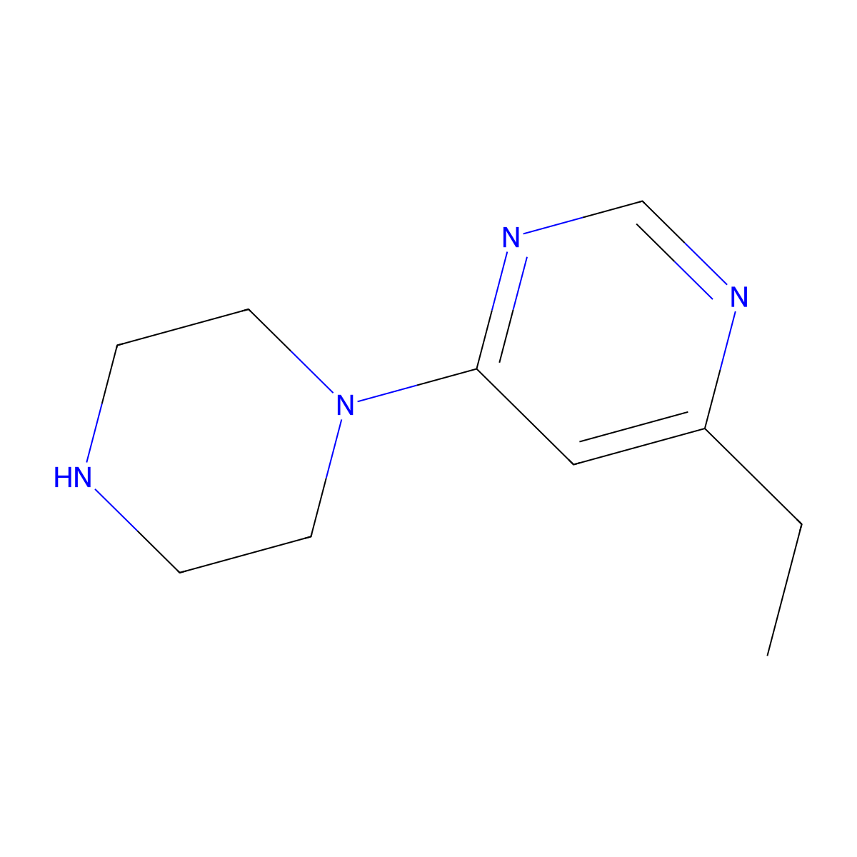 4-Ethyl-6-(piperazin-1-yl)pyrimidine molecular structure, CAS 153469-07-9