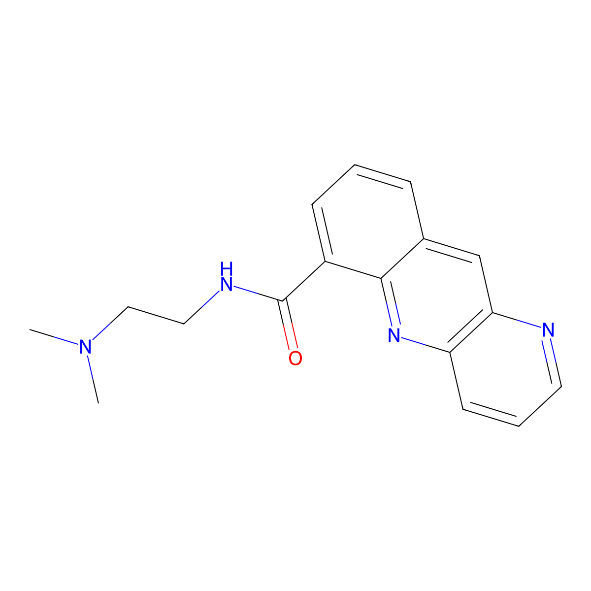 N-(2-(Dimethylamino)ethyl)benzo(b)(1,5)naphthyridine-6-carboxamide molecular structure, CAS 153470-81-6