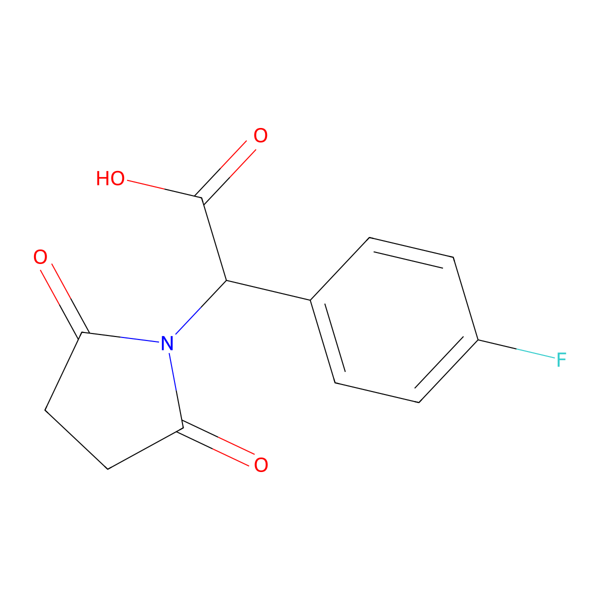 2-(2,5-Dioxopyrrolidin-1-yl)-2-(4-fluorophenyl)acetic acid molecular structure, CAS 1534703-43-9