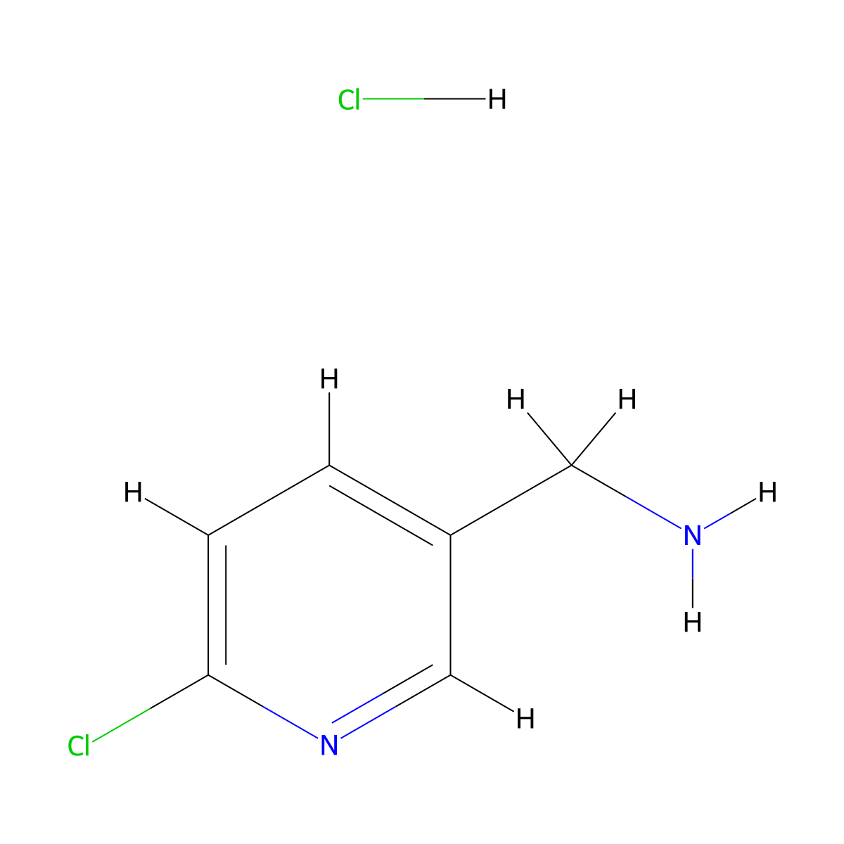 (6-Chloropyridin-3-yl)methanamine hydrochloride molecular structure, CAS 153471-65-9