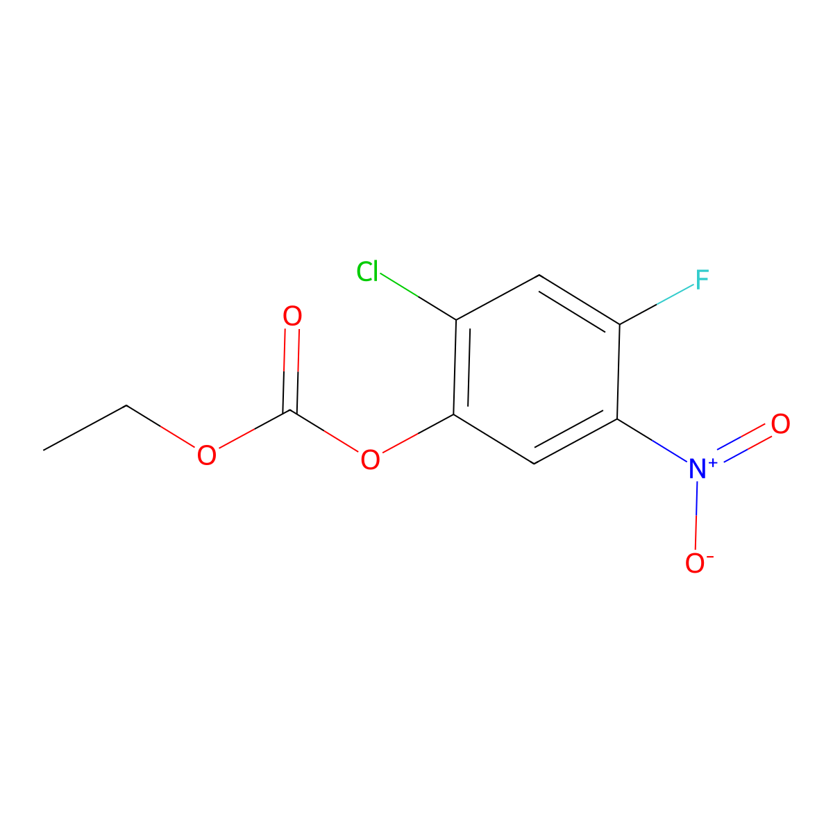 2-Chloro-4-fluoro-5-nitrophenyl ethyl carbonate molecular structure, CAS 153471-75-1