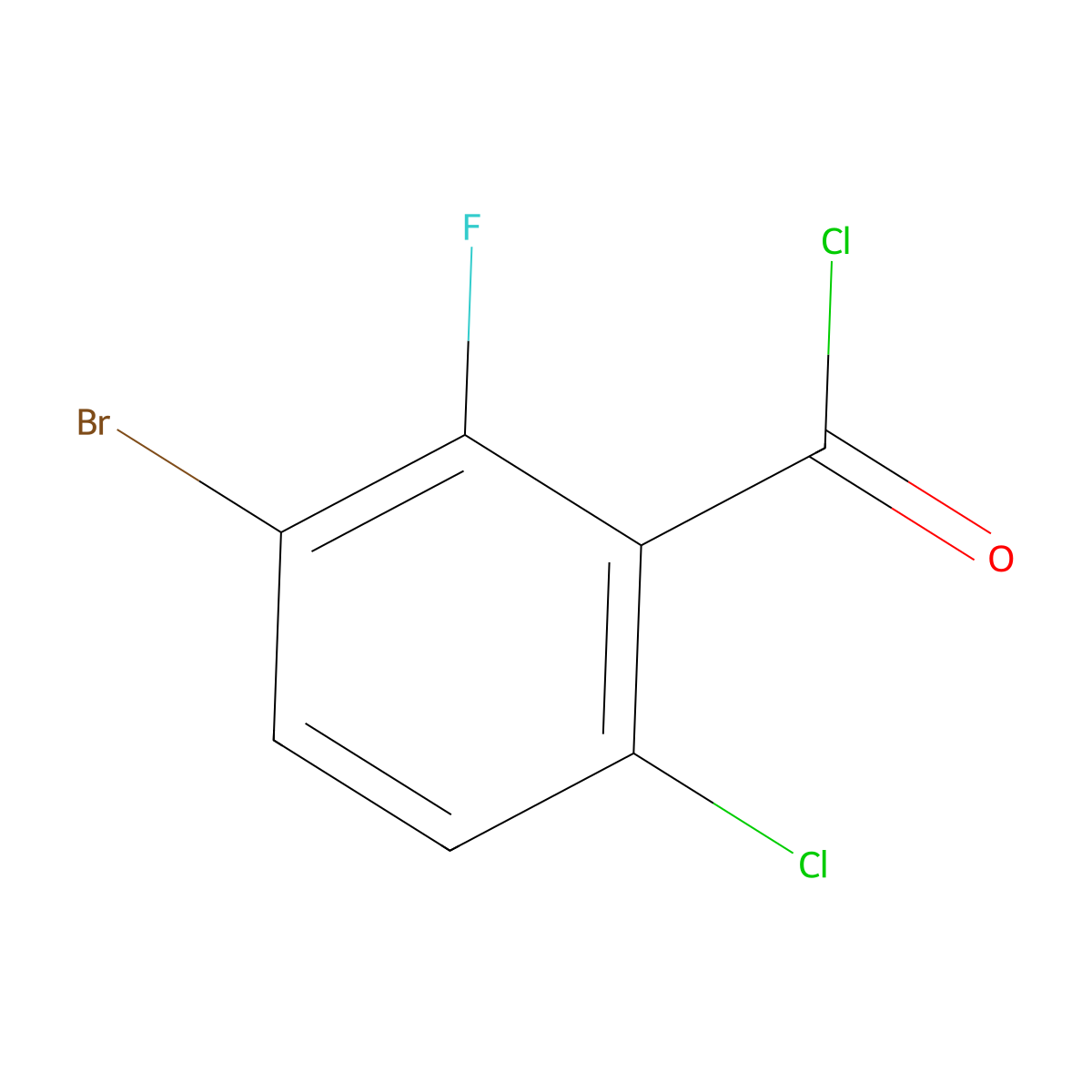 3-Bromo-6-chloro-2-fluorobenzoyl chloride molecular structure, CAS 1534713-74-0