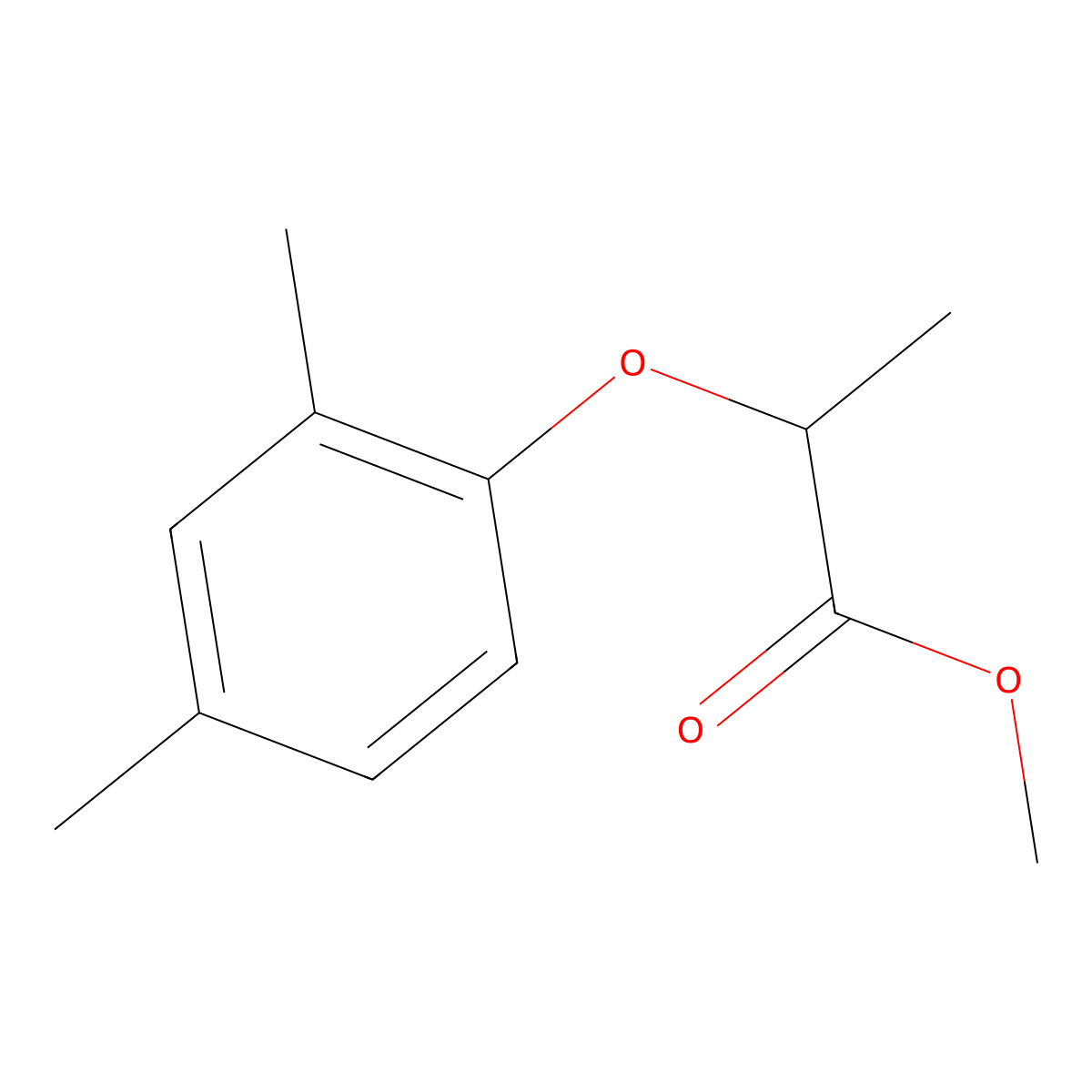 Methyl 2-(2,4-dimethylphenoxy)propanoate molecular structure, CAS 153472-75-4