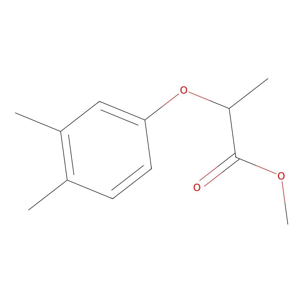 Methyl 2-(3,4-dimethylphenoxy)propanoate molecular structure, CAS 153472-77-6